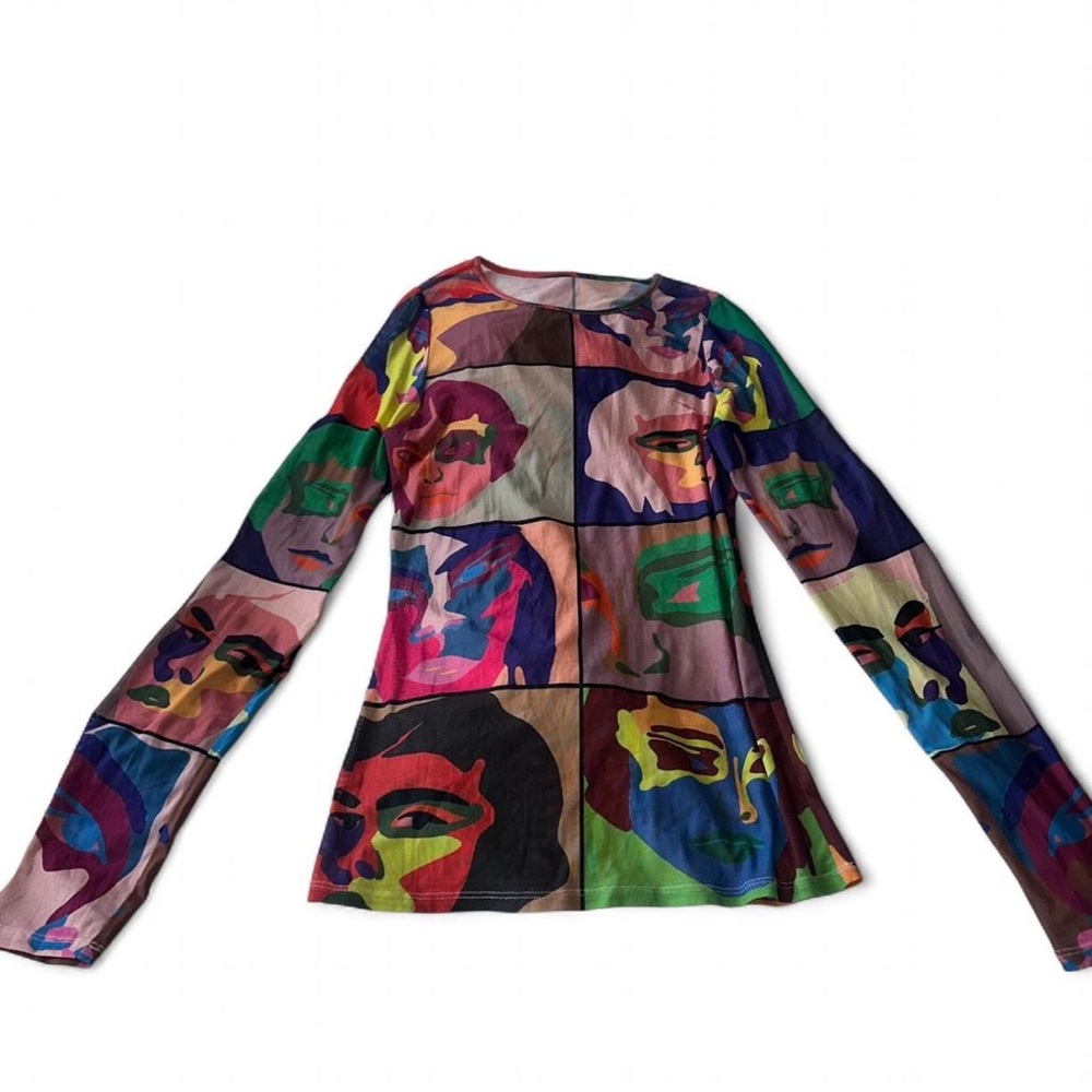 Colorful Graphic Long Sleeve Top